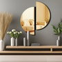 Wallity Ozgl522 Espejo Decorativo Dorado Elegante para Hogar con Acabado Sofisticado